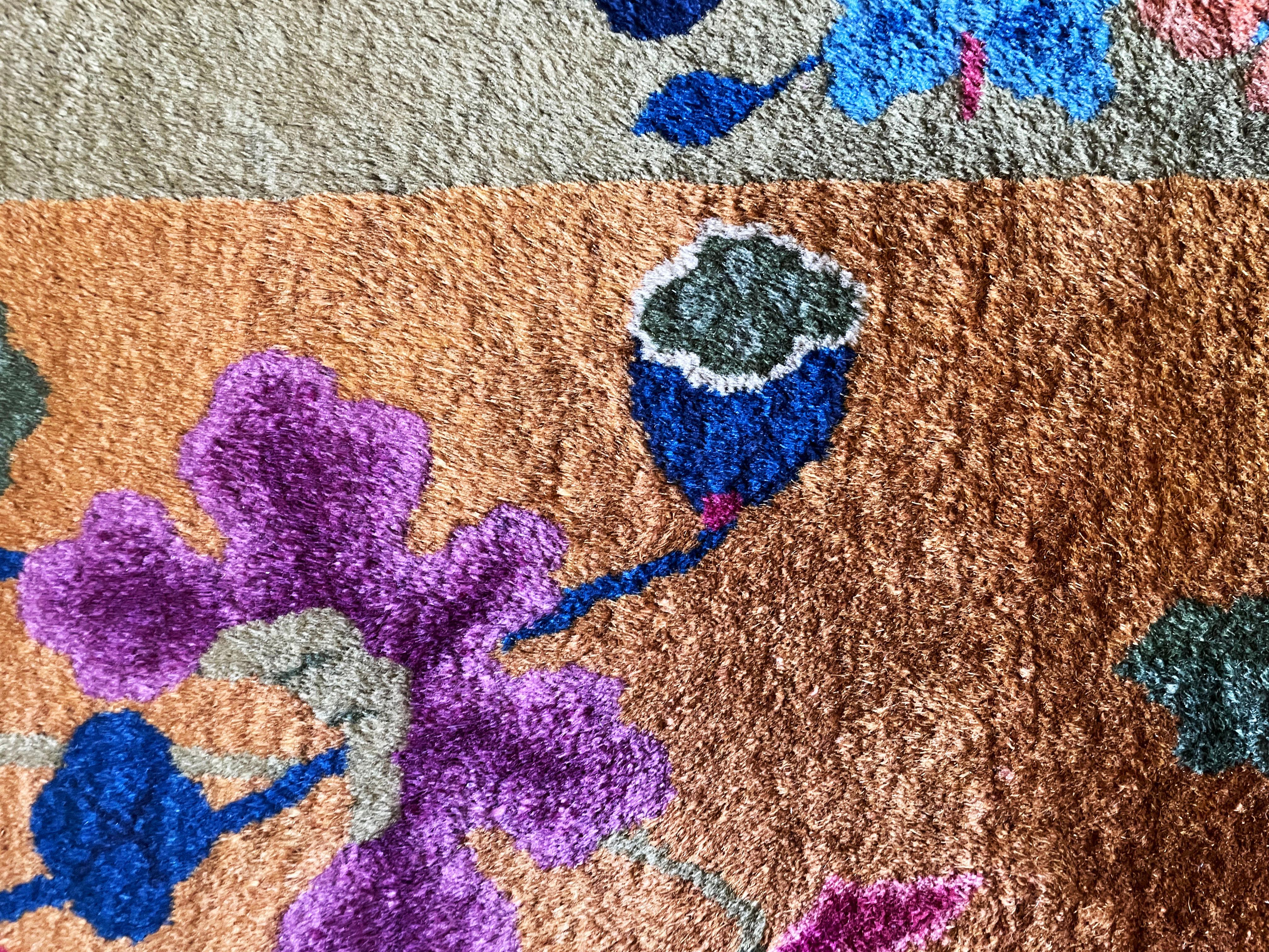 Hand-Knotted Antique Art deco Chinese Rugs For Sale