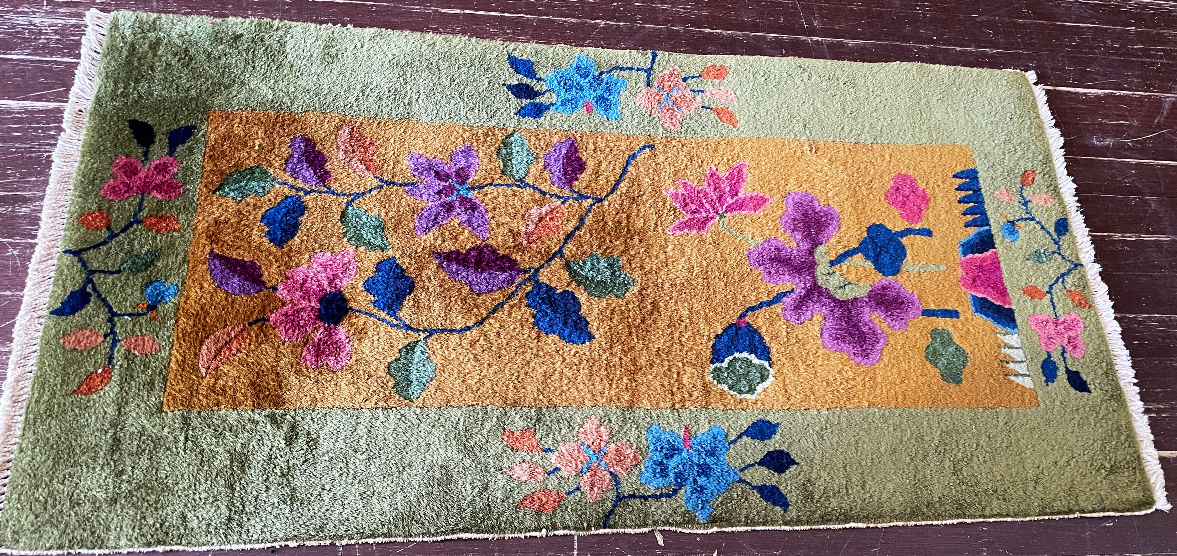 Wool Antique Art deco Chinese Rugs For Sale