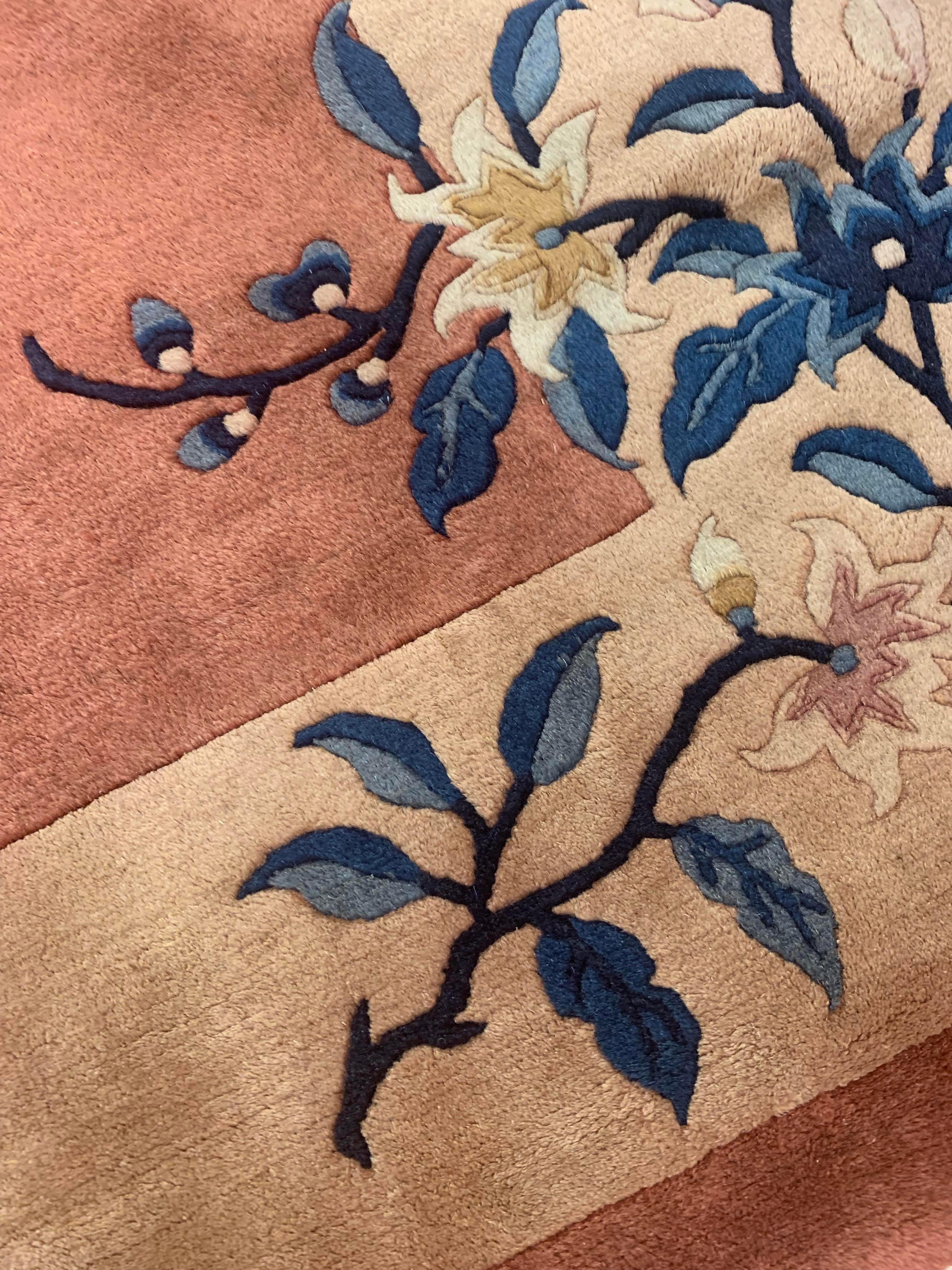 Antique Rug Art Deco Antique Chinese Rugs, Floral Handmade Carpet Oriental Rugs 1