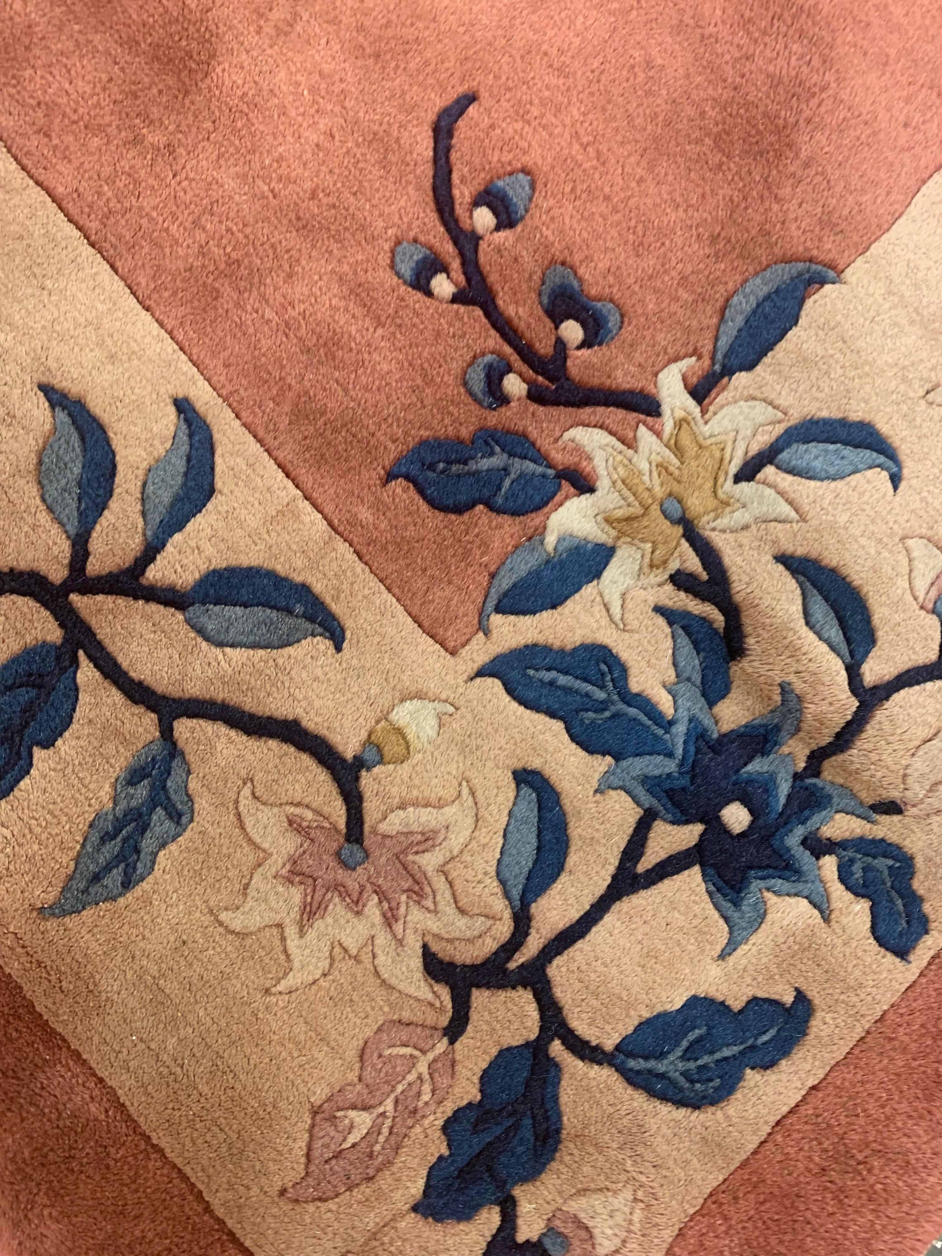 Antique Rug Art Deco Antique Chinese Rugs, Floral Handmade Carpet Oriental Rugs 4