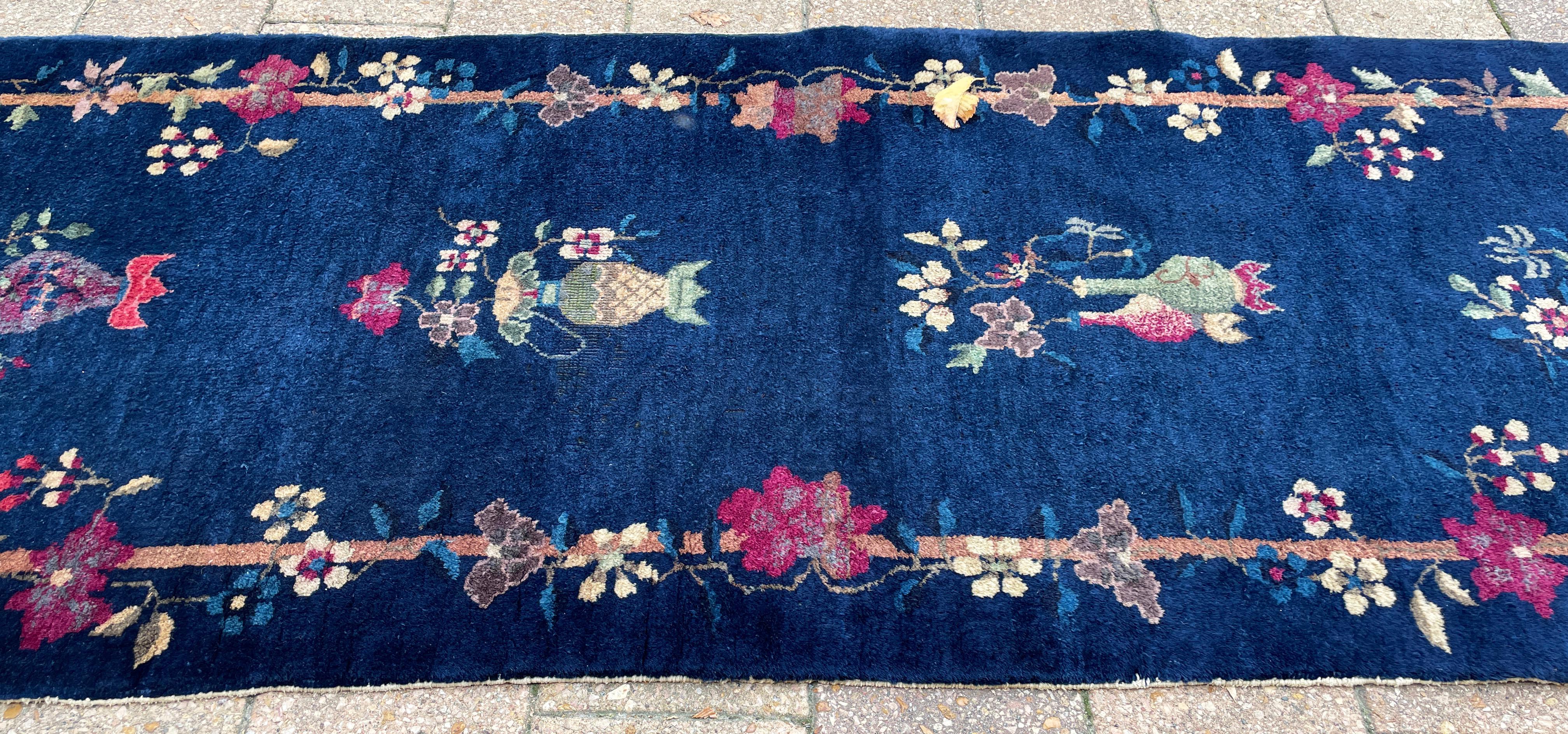 20th Century Antique Art Deco Chinese Runner, Elegance For Sale