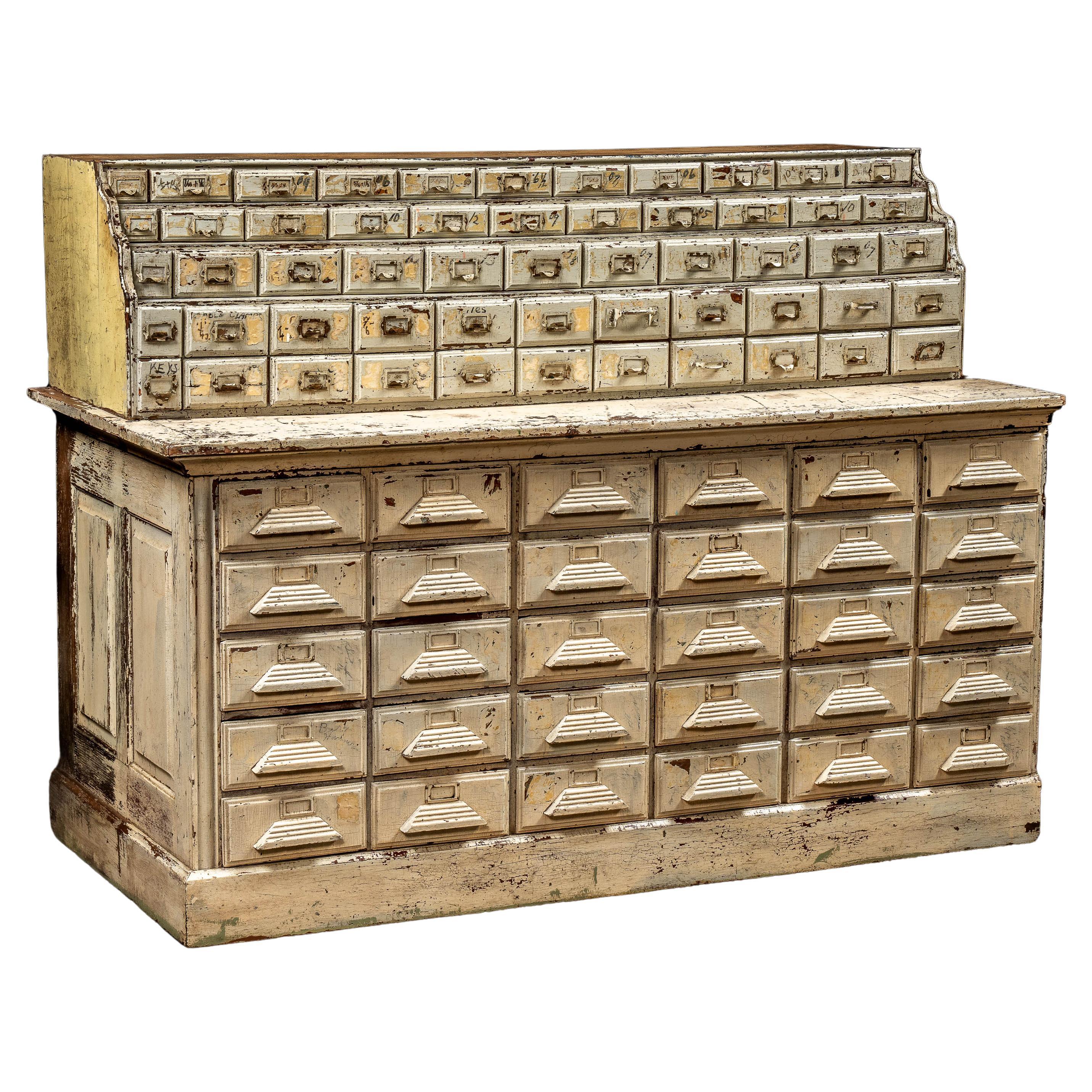 Antique Art Deco Chippy Apothecary Cabinet