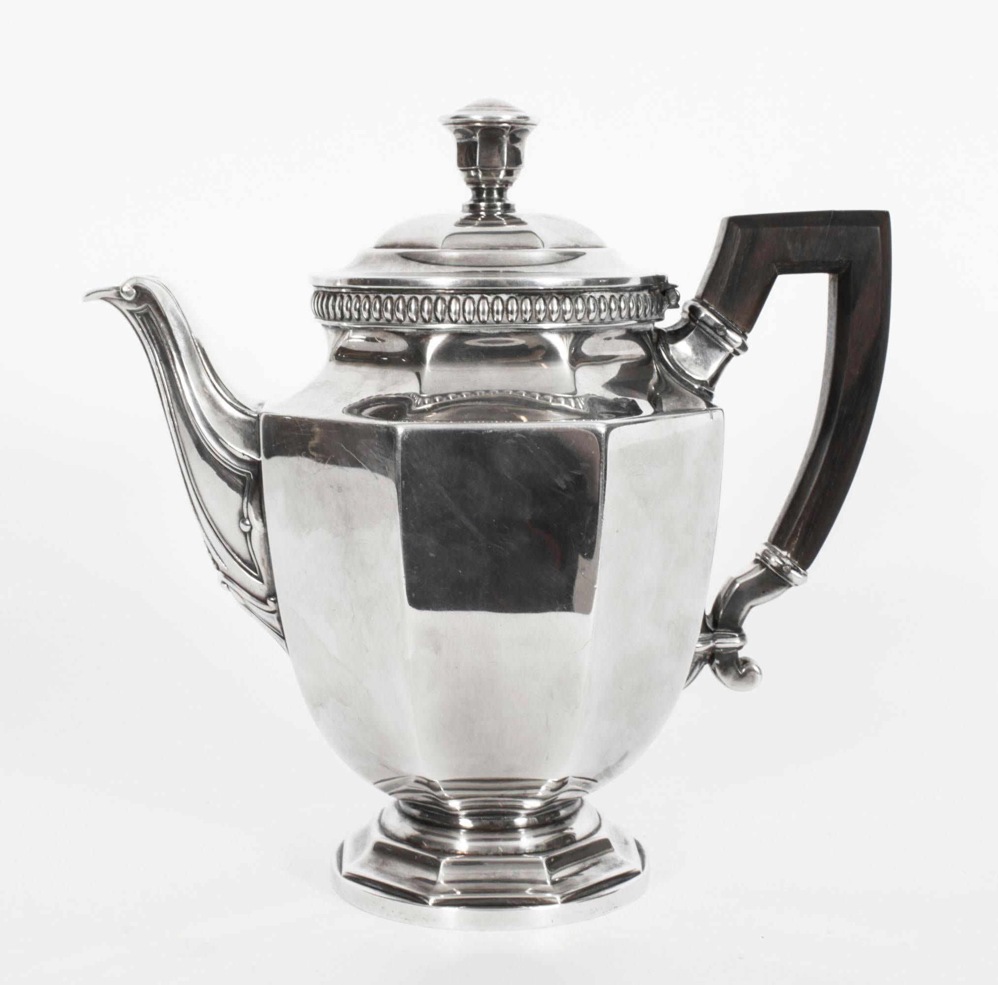 Antique Art Deco Christofle Colbert Gallia Tea & Coffee 4 Piece Set 11