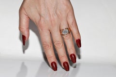 Antique Art Deco Circa 1920s 18k Gold Natural Diamond Decorated Ring