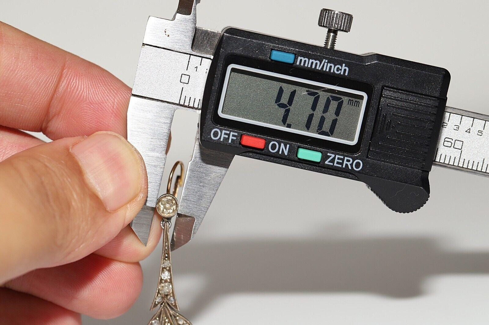 Antico orecchino a goccia in oro 18k e argento con diamanti naturali in stile Art Deco, risalente al 1920. in vendita 5