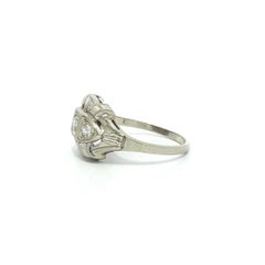 Antique Art Deco Classic Gold 0.22ctw Old Diamond Milgrain Open Work Dinner Ring