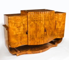 Antique Art Deco Cocktail Cabinet Dry Bar & Glassware Epstein 1920s