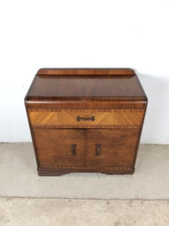 Antique Art Deco Compact Sideboard with Waterfall Top