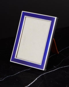 Antique Art Deco Continental Silver & Enamel Picture Frame Austria Circa 1929