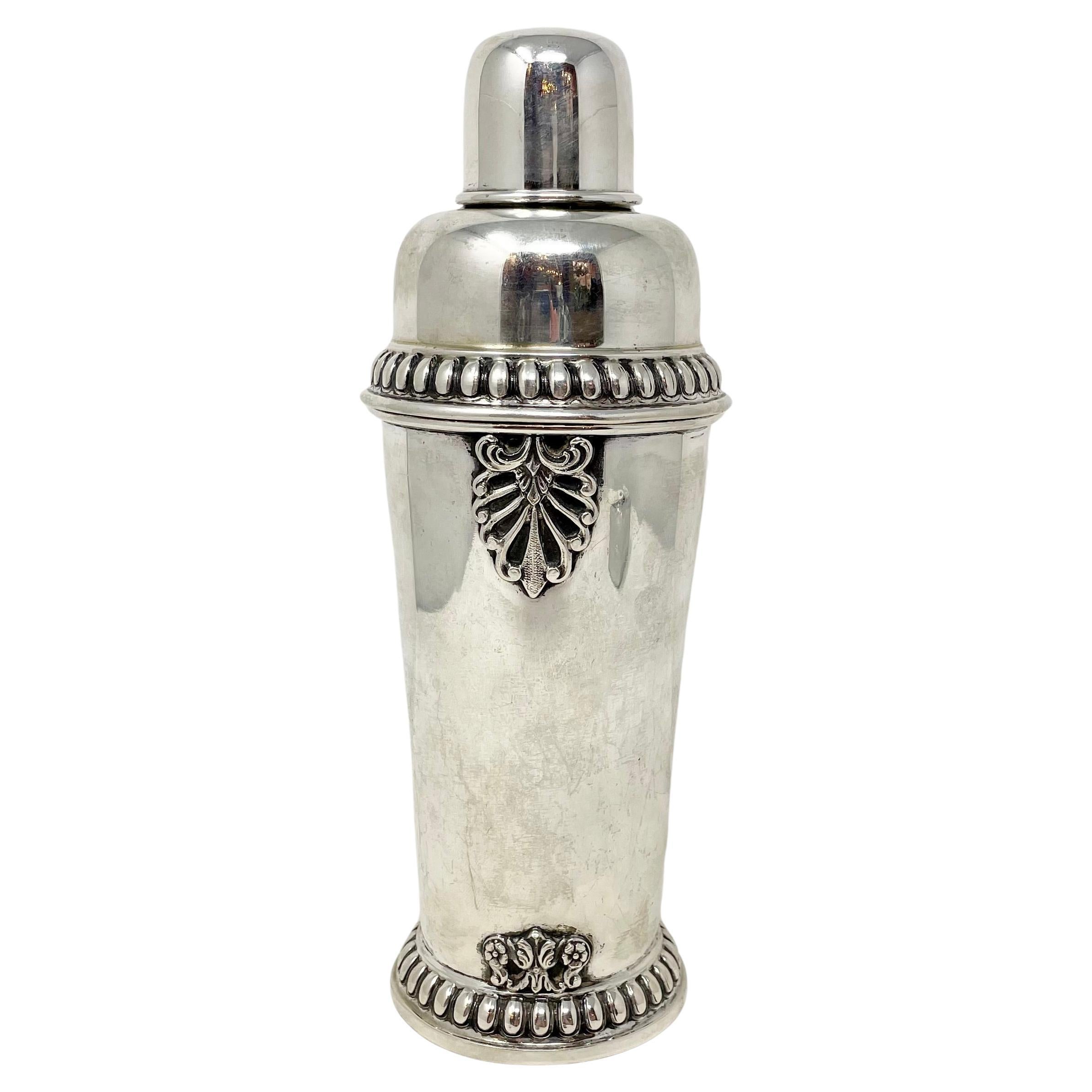 Antique Art Deco Continental Sterling 800 Silver Cocktail Shaker, Circa 1920-1930.