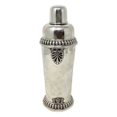 Antique Art Deco Continental Sterling Silver Cocktail Shaker, Circa 1920-1930.