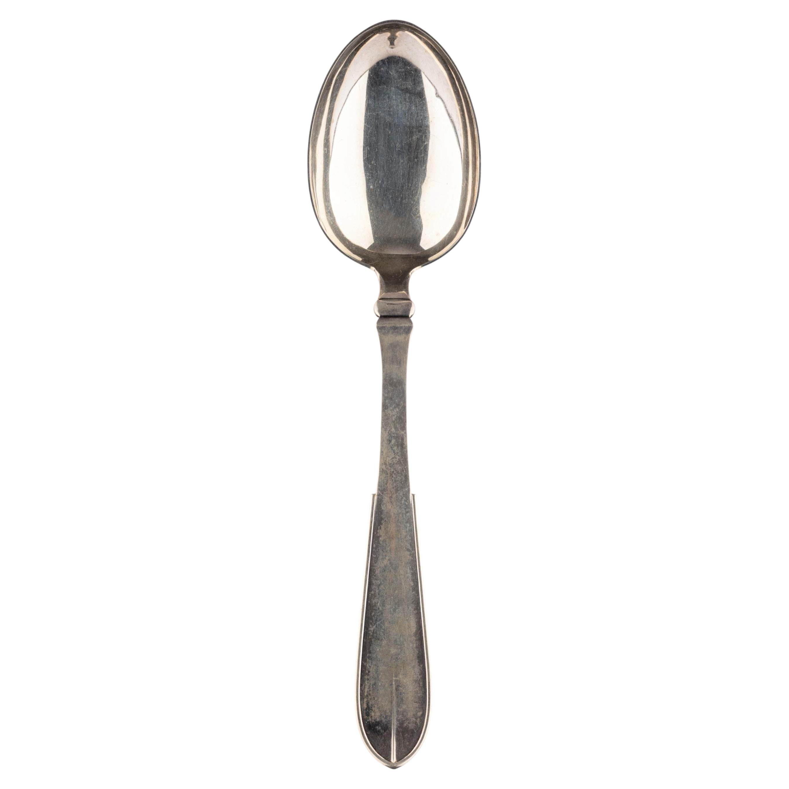 Antique Art Deco Copenhagen Danish Serving Silver Spoon Christian F. Heise For Sale