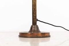 Antike Art-Deco-Schreibtischlampe aus Kupfer und Emaille mit zwei Bankern, um 1930