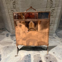 Antique Art Deco Copper Fireplace Screen, Neoclassical Lines