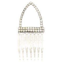 Antique Art Deco Crystal Hair Comb 1920s