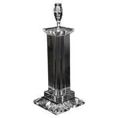 Antique Art Deco Cut Crystal GlassTable Lamp Circa 1920