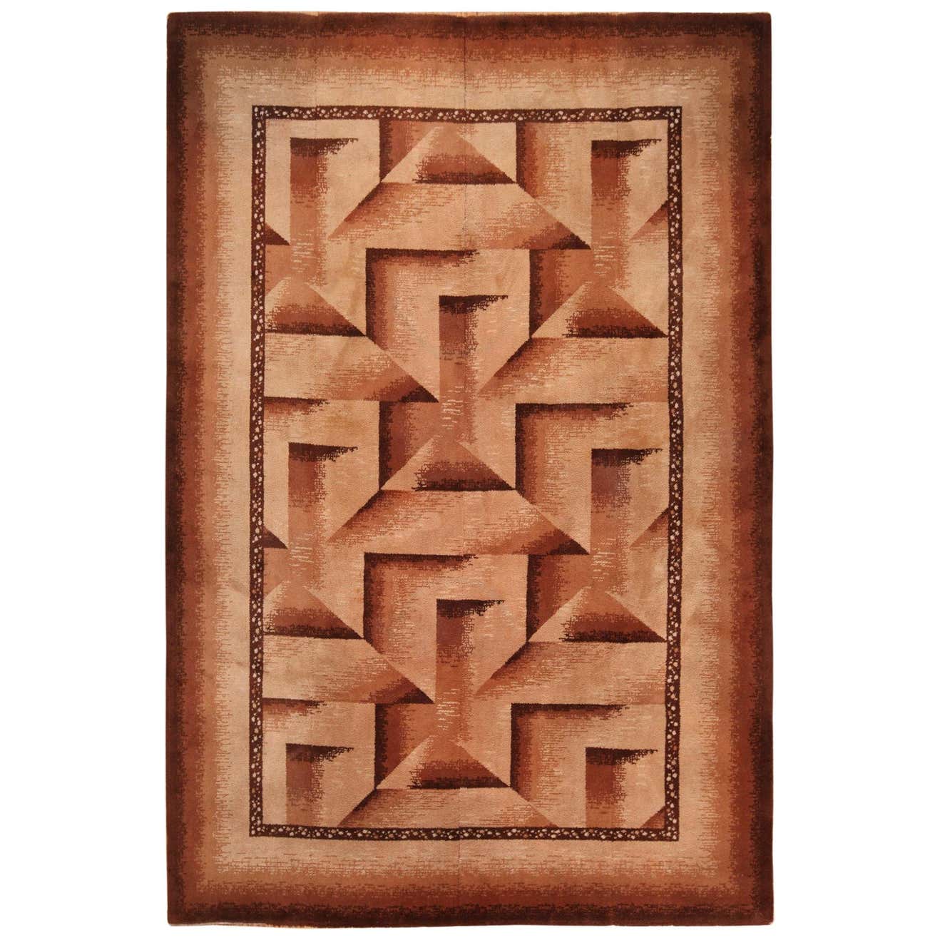 Antique Art Deco Design English Wilton Rug. Size: 8 ft 10 in x 13 ft 5 ...