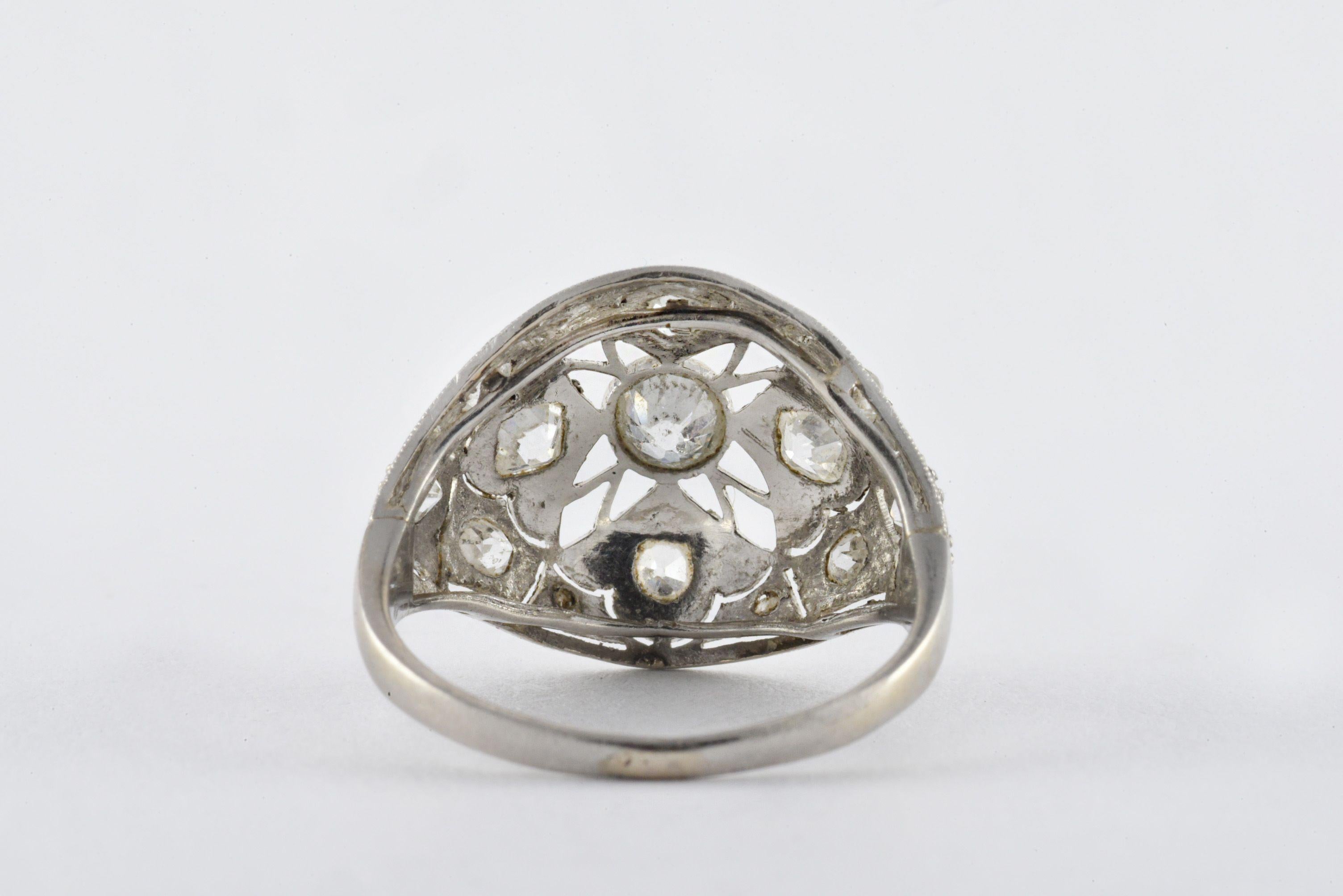 antique platinum diamond ring