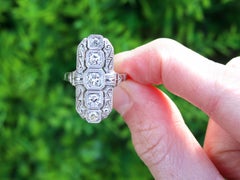 1920s Art Deco Diamond and White Gold Cocktail Ring