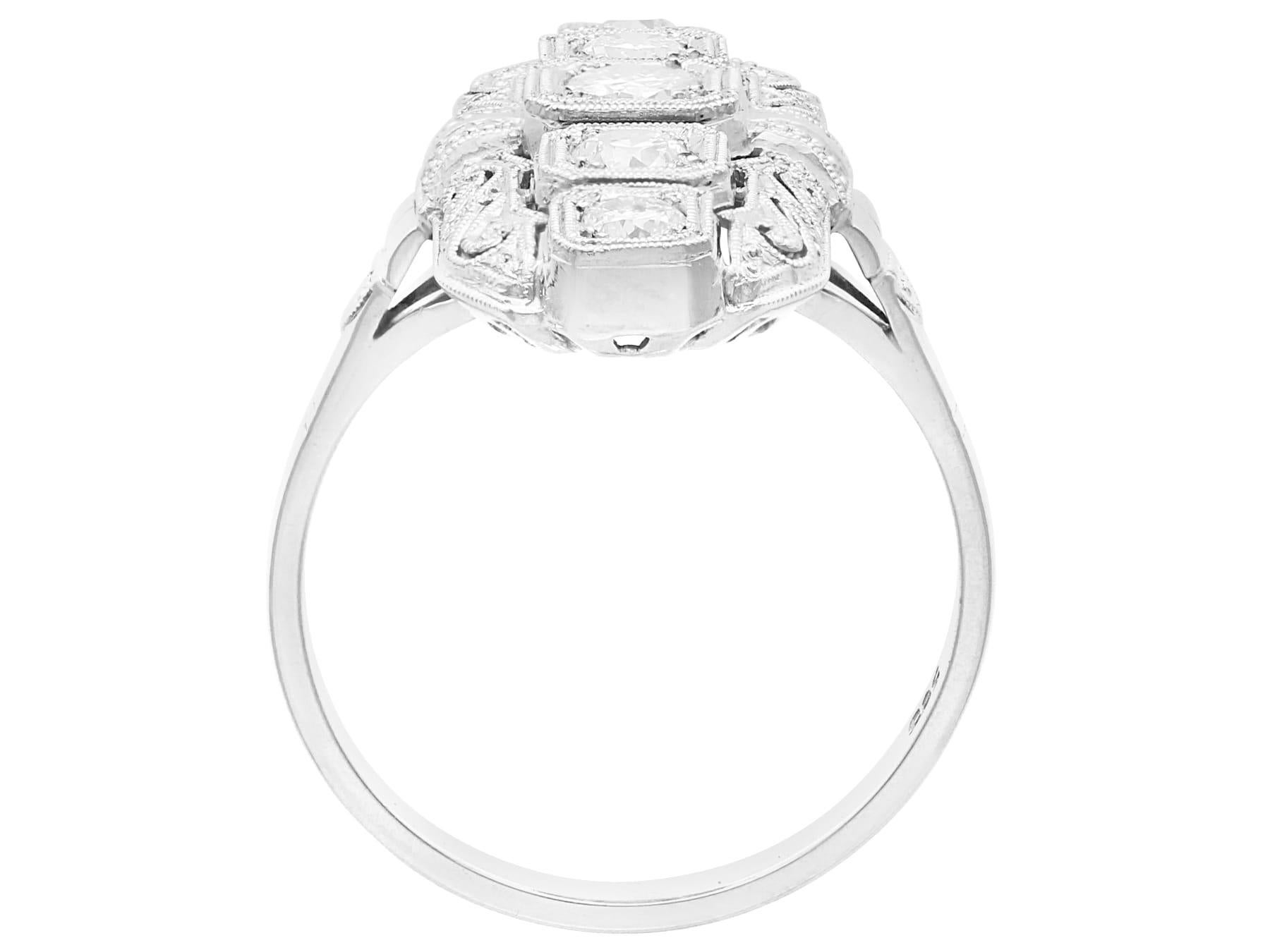 Women's or Men's Antique Art Deco Diamond and White Gold Cocktail Ring For Sale