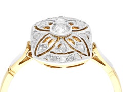 1930s Art Deco Diamond and Yellow Gold Cocktail Ring