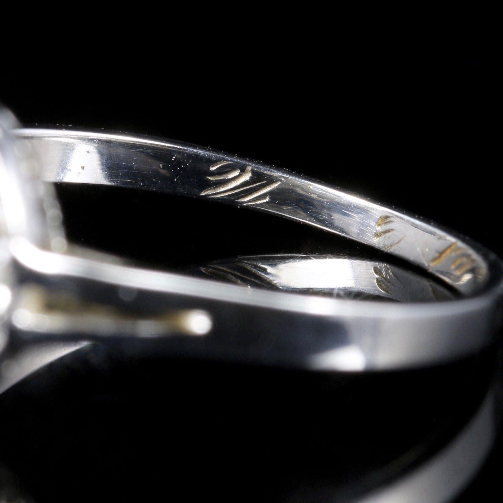 Antique Art Deco Diamond Cluster Ring Platinum Engagement 1.50 Carat 2