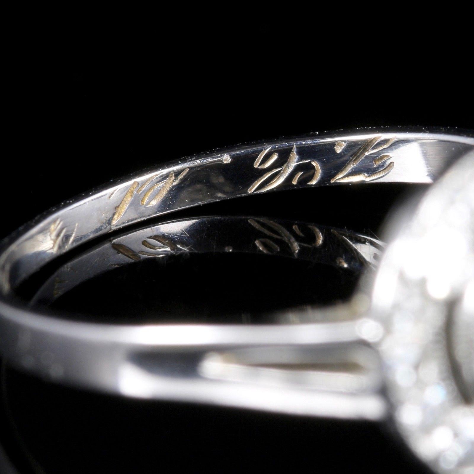 Antique Art Deco Diamond Cluster Ring Platinum Engagement 1.50 Carat 3