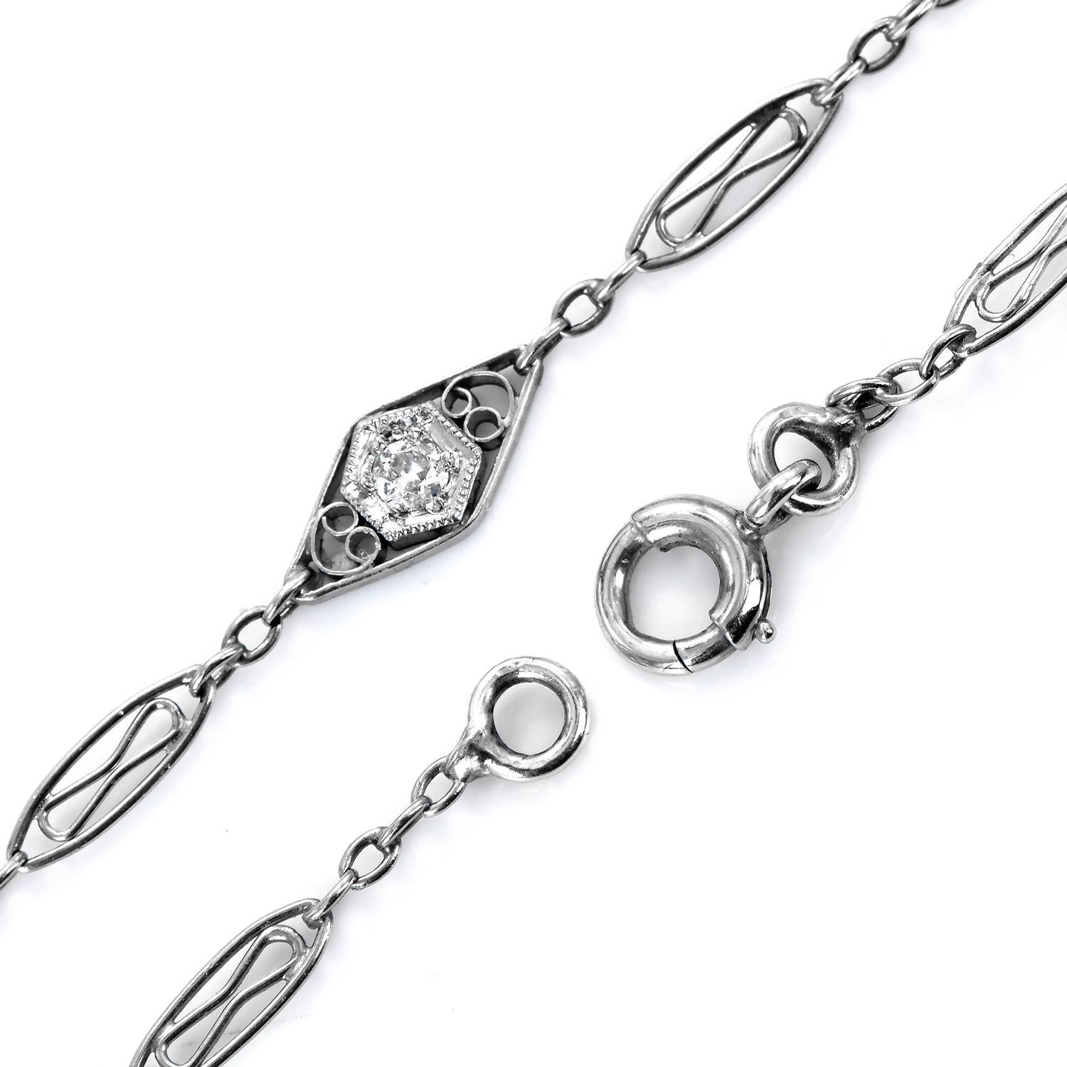 Antique Art Deco Diamond Emerald Platinum Bow Brooch Pendant Necklace For Sale 3
