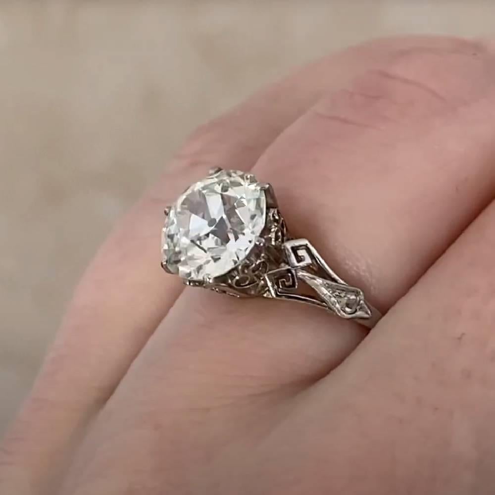 Antique Art Deco Diamond Engagement Ring (GIA Approx. 3.00-Carats), Platinum In Excellent Condition For Sale In New York, NY