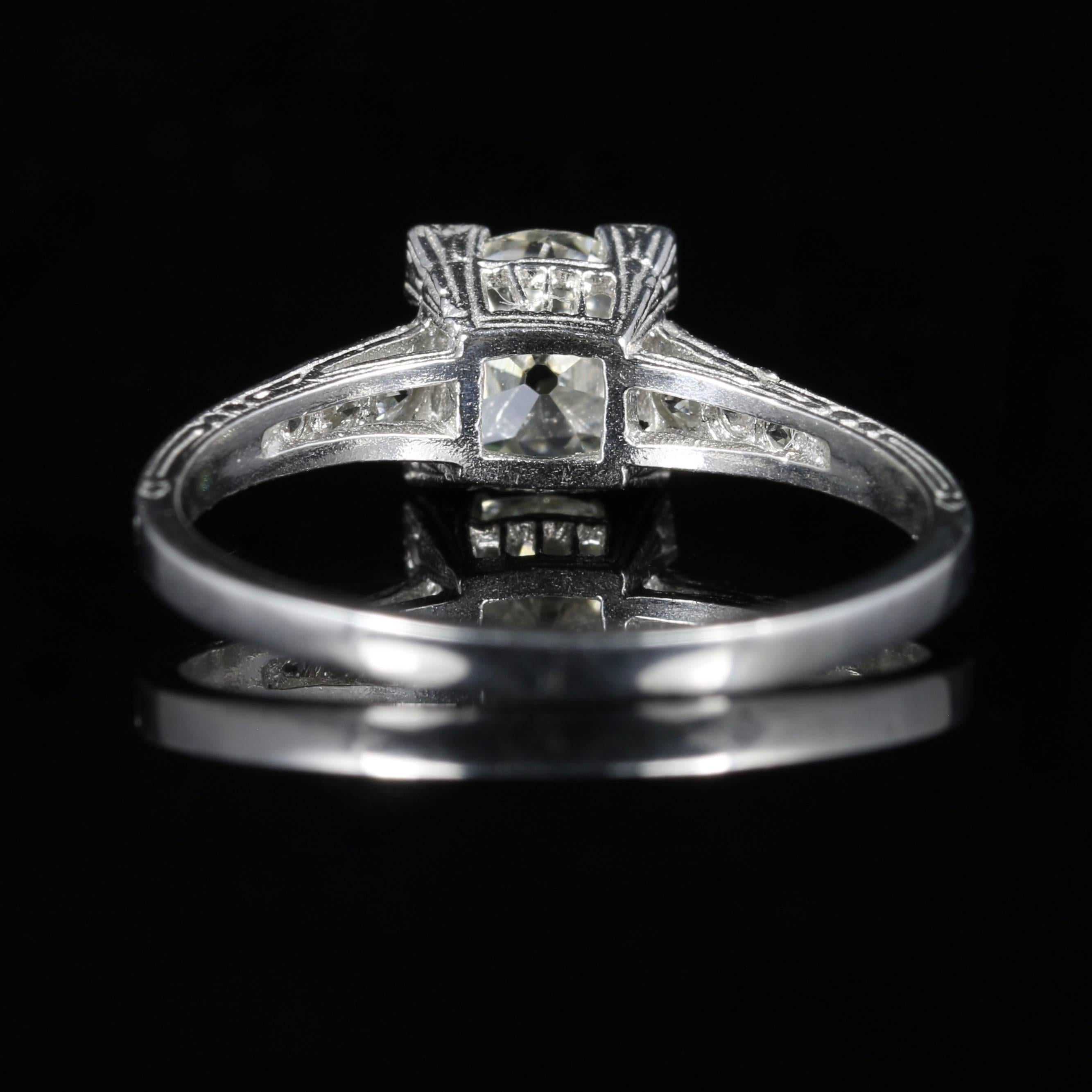 Antique Art Deco Diamond Engagement Ring Solitaire, circa 1920 In Excellent Condition For Sale In Lancaster, Lancashire