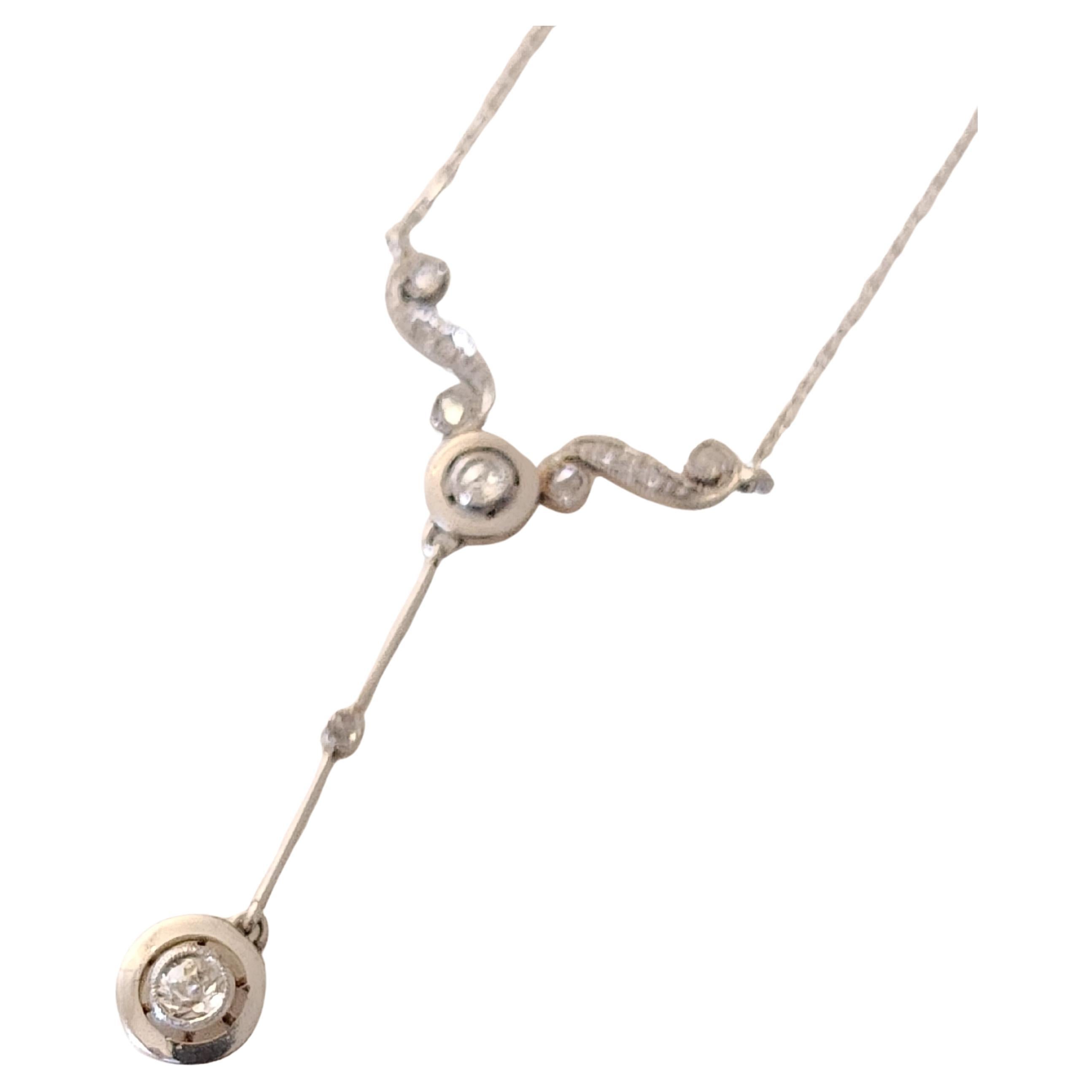 Collier Art déco ancien en or et diamants Bon état - En vente à Cairo, EG