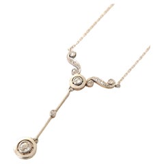 Collana d'oro con diamanti in stile antico Art Deco