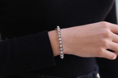 Antique Art Deco Diamond & Pearl Buttercup Bangle Bracelet