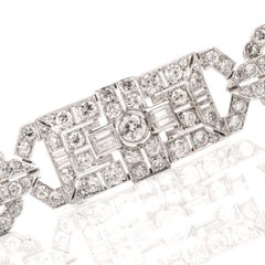 Antique Art Deco Diamond Platinum Filigree Bracelet