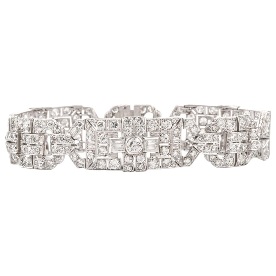 Antikes filigranes Art-Déco-Armband aus Platin mit Diamanten