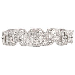 Pulsera antigua Art Déco de diamantes y filigrana de platino