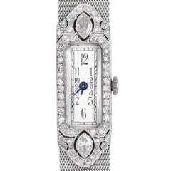 Antique Art Deco Diamond Platinum Ladies Cocktail Watch