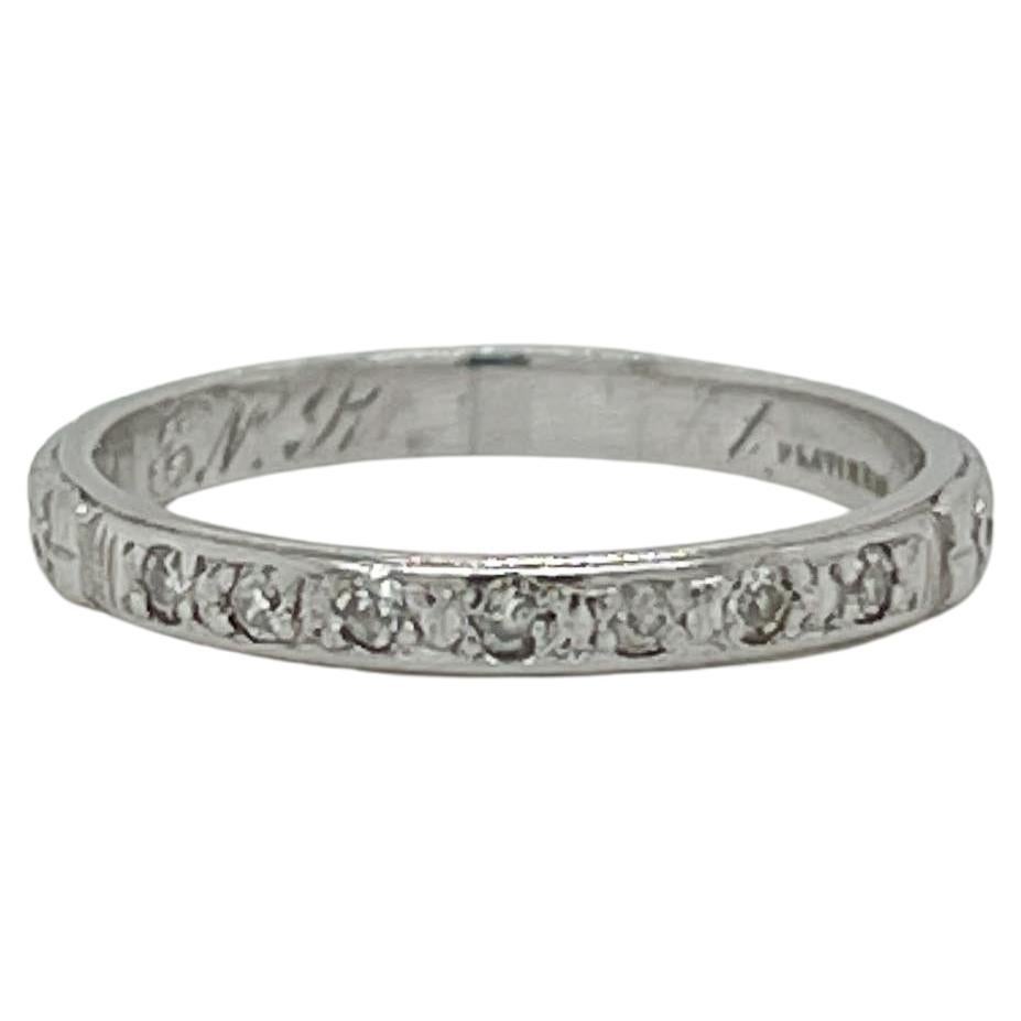 Anneau de mariage antique en diamant et platine "Orange Blossom" de l'Arte Antiques