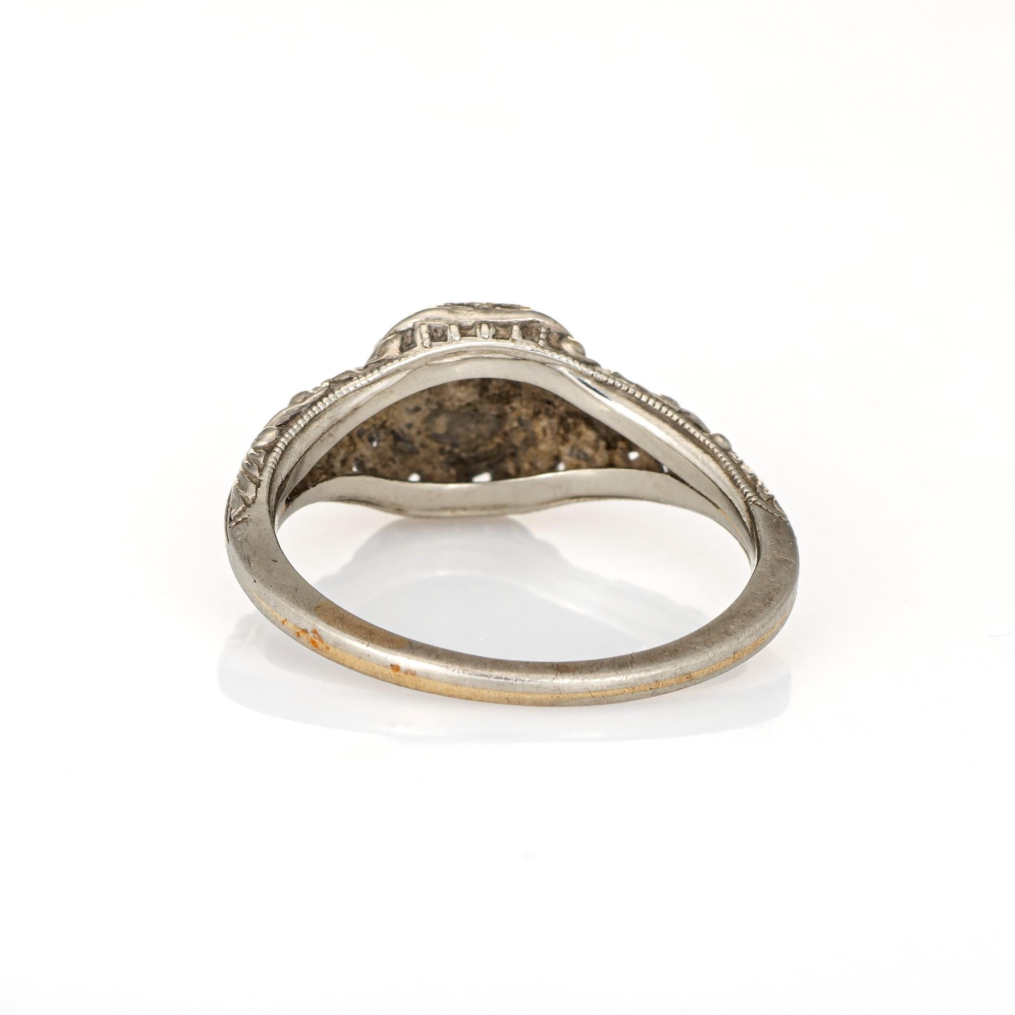 Antiker Art Deco Diamantring Vintage 18k Gold Filigranschmuck Old Mine Cut 6 im Zustand „Gut“ in Torrance, CA