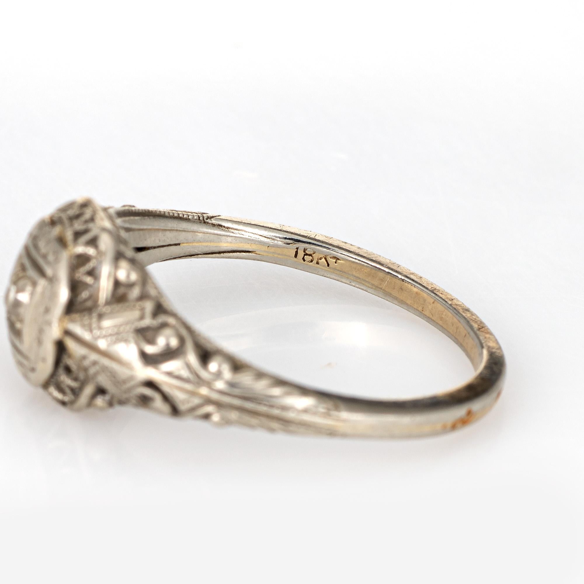Antiker Art Deco Diamantring Vintage 18k Gold Filigranschmuck Old Mine Cut 6 1