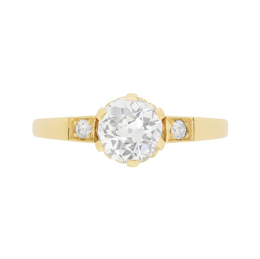 Antique Art Deco Diamond Solitaire Engagement Ring, circa 1920s