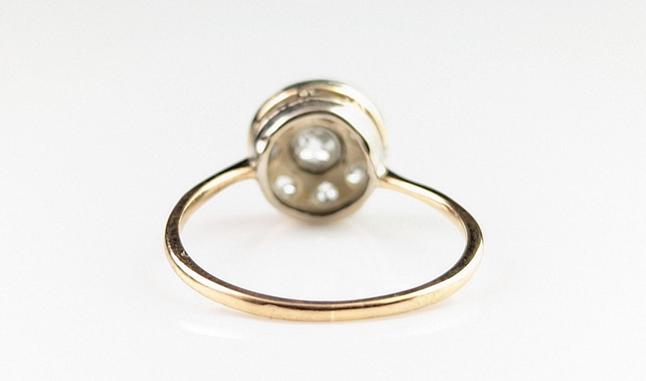 Antique Art Deco Diamond target ring, 18k gold, Engagement rings  For Sale 6