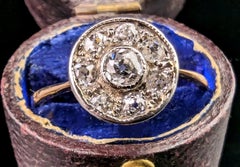 Antiker Art-Déco-Diamant-Tochterring, 18 Karat Gold, Verlobungsringe