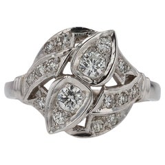 Antiker Art Deco Diamant-Ring Toi Et Moi mit Diamanten