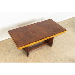 Antique Art Deco Dining Table in Burl Rosewood & Maple, 1930s