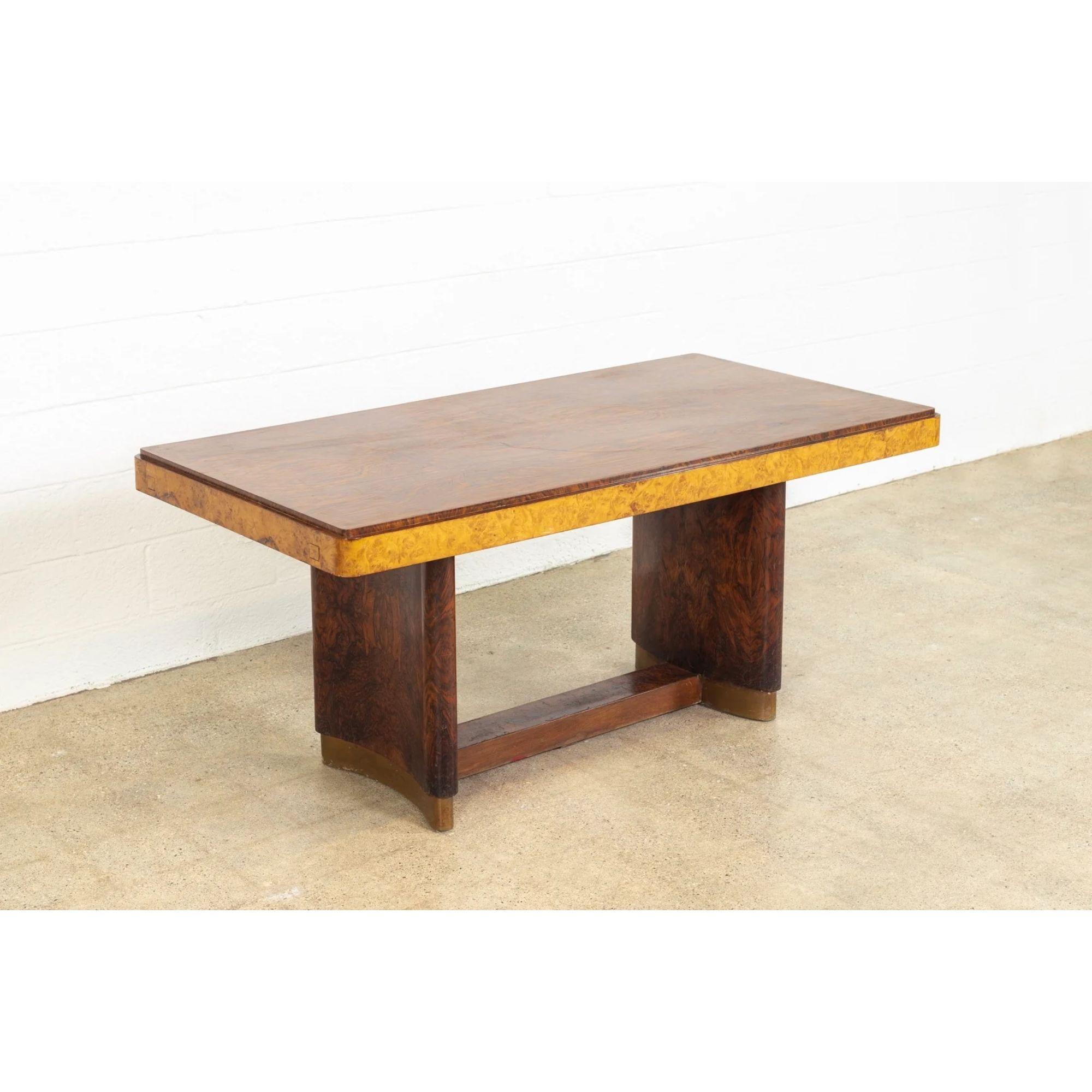 Unknown Antique Art Deco Dining Table in Burl Rosewood & Maple, 1930s