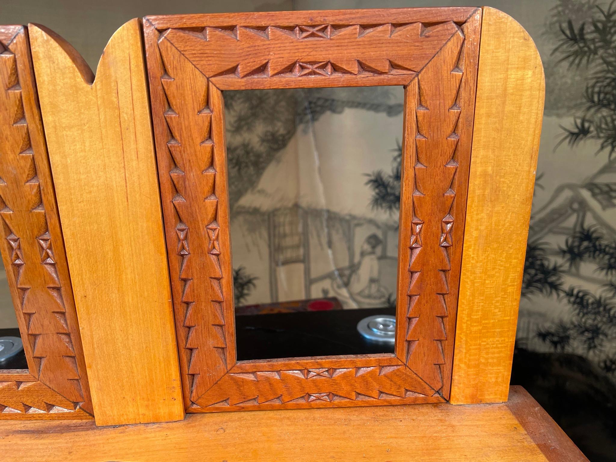 20th Century Antique Art Deco Double Dresser Frame 1930 For Sale