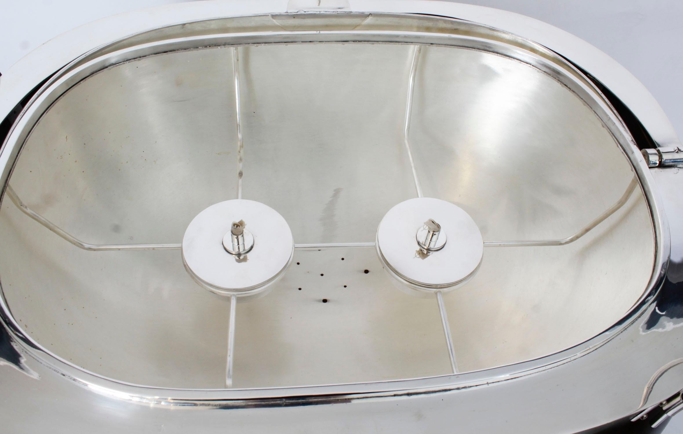 Antiguo carro Art Decó Drakes D6 plateado para trinchar ternera Siglo XIX en venta 14