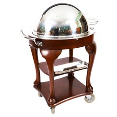 Antique Art Deco Drakes Silver Plated Beef Carving Trolley 20th Century