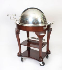 Antique Art Deco Drakes Silver Plated Beef Carving Trolley C1930